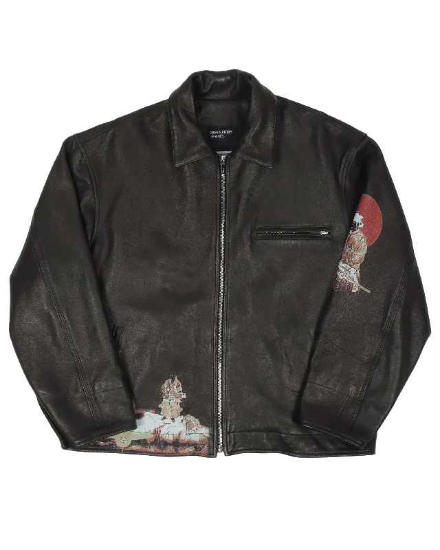 Himalayan Junkie Leather Jacket Knit Fabric Woven Fabric Fleece Fabric