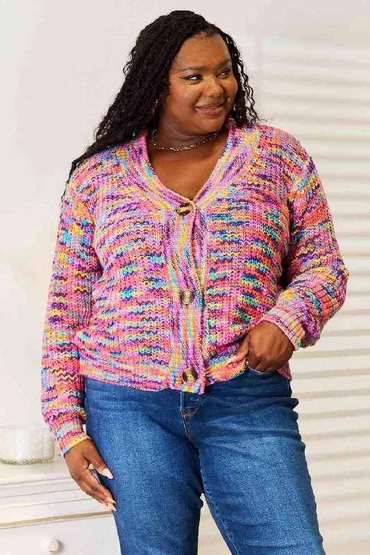 Woven Right V-Neck Long Sleeve Cardigan Toggled Drawstring Belted