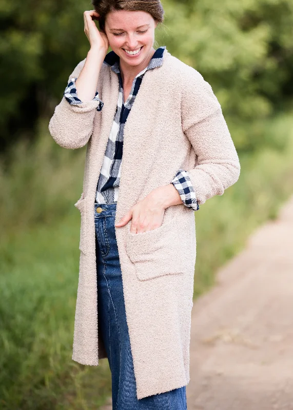 Cozy Long Duster Cardigan - FINAL SALE Transparent Opaque Sheer