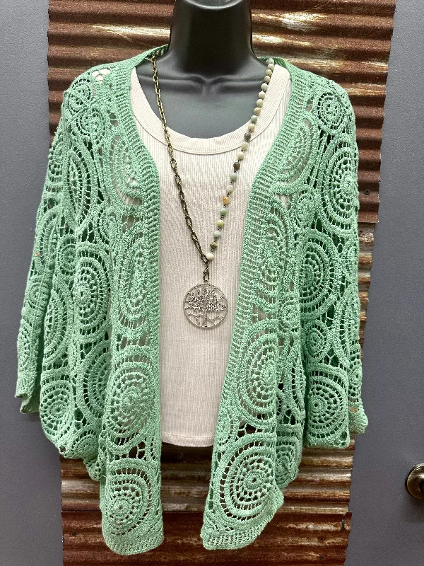 Sage Crochet Cardigan Layered Multi-layer Single Layer