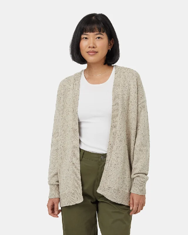 Highline Mid Length Nep Cardigan Cashmere Blend Cotton Blend Poly Blend