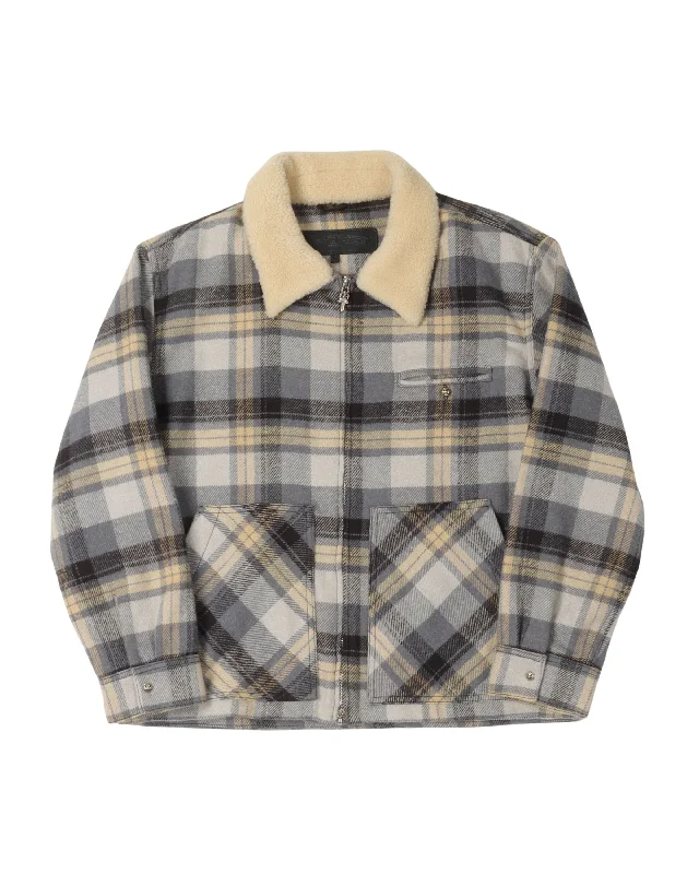 Plaid Boa Jacket Knit Jacket Woven Jacket Fleece Jacket