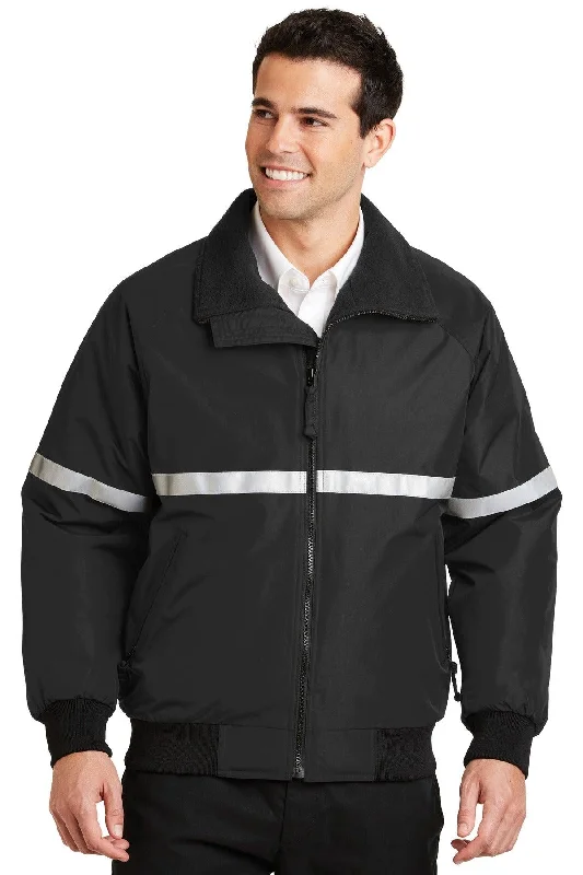 Port Authority Challenger Jacket with Reflective Taping.  J754R Front Pockets Side Pockets Patch Pockets