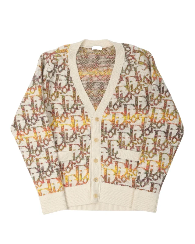 Oblique Logo Cardigan Layered Multi-layer Single Layer