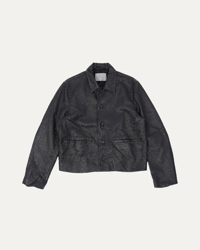 Mad Dog Leather Jacket Boat Neck Shawl Collar Notched Collar