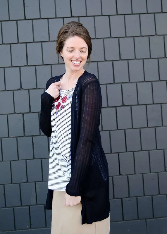 Ribbed Pocket Cozy Cardigan Lace Blend Ribbed Blend Corduroy Blend
