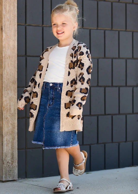 Leopard Knit Open Front Cardigan - FINAL SALE Thin Thick Dense