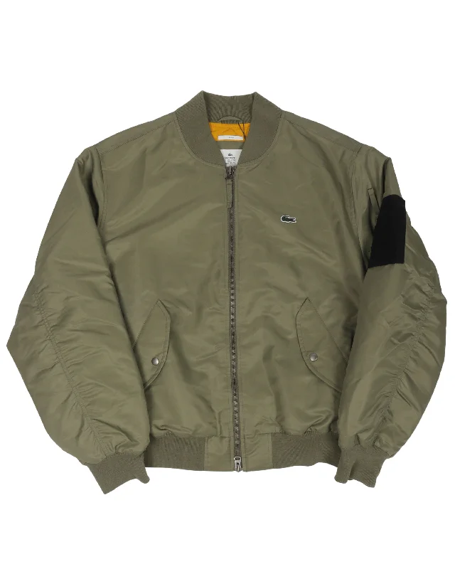 Back Logo Bomber Jacket Toggled Jacket Drawstring Jacket Belted Jacket