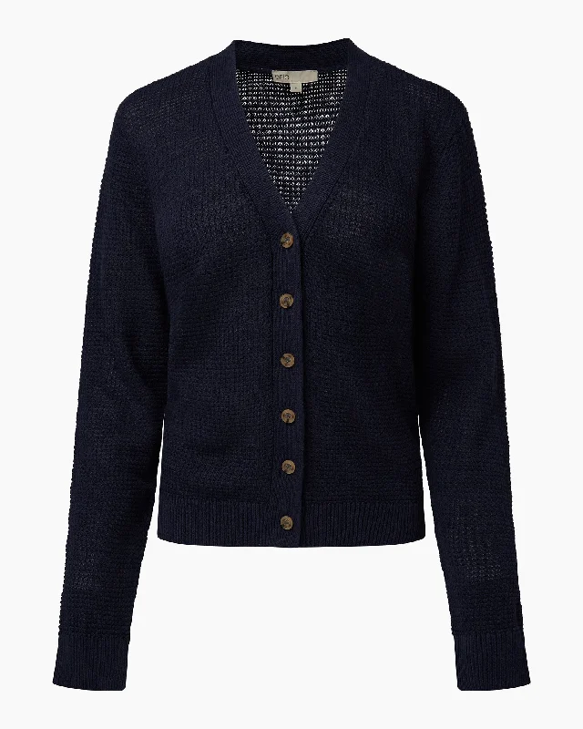 Linen Knit Cardigan Satin Blend Silk Blend Wool Blend