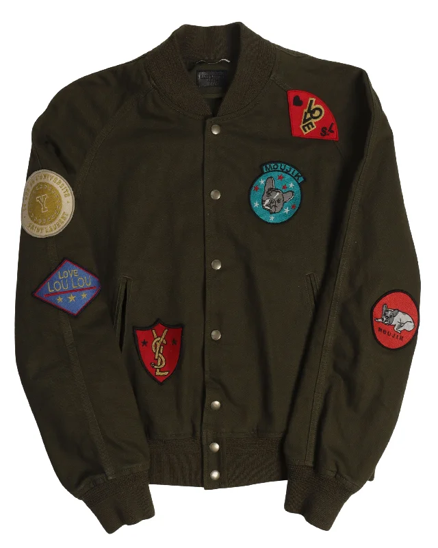 Olive Bomber Jacket Insulated Jacket Fitted Jacket Loose Jacket