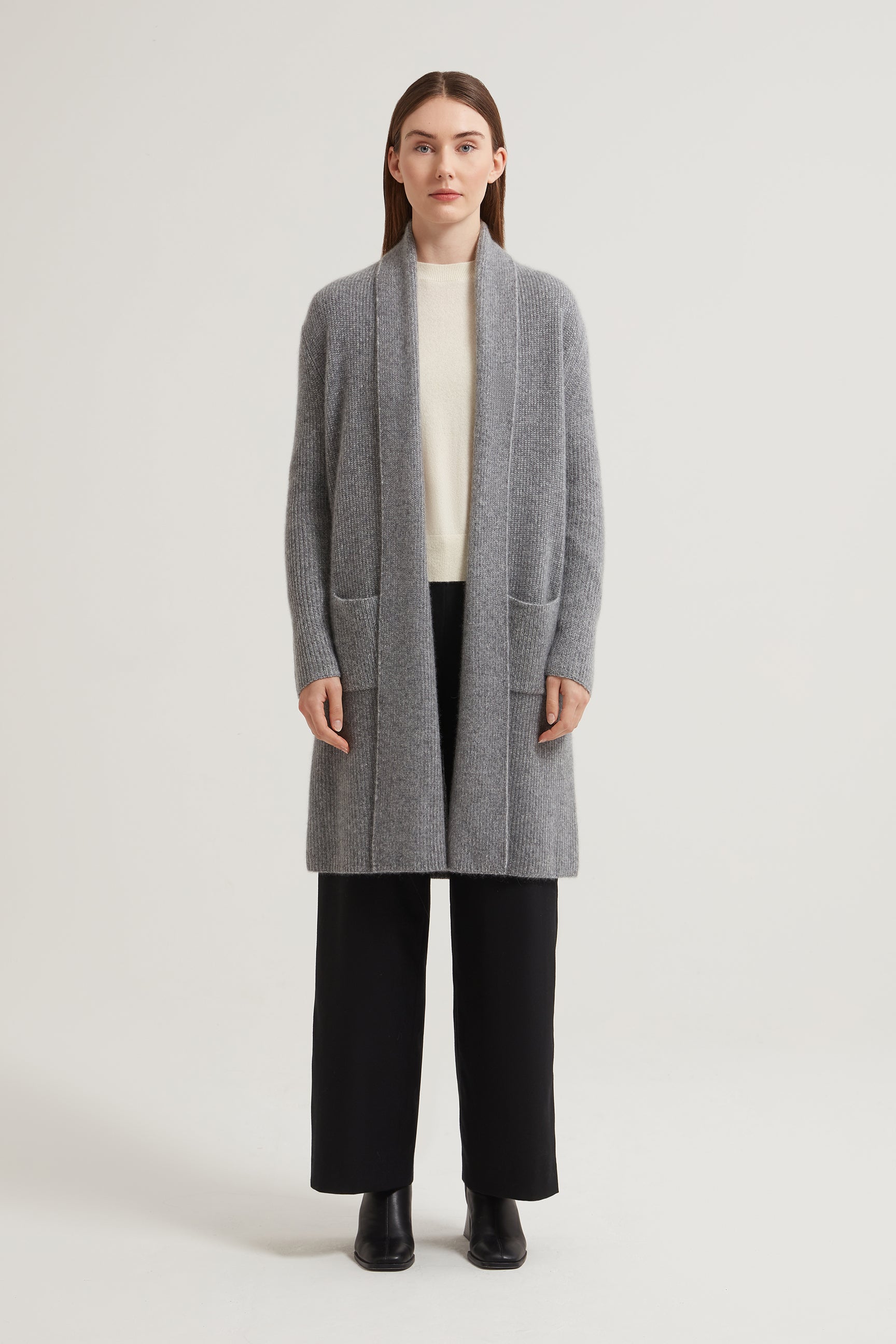 Alba Cashmere Cardigan Fitted Slim Tailored