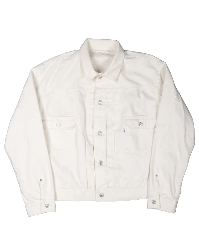 White Denim Jacket Appliqued Jacket Beaded Jacket Sequined Jacket