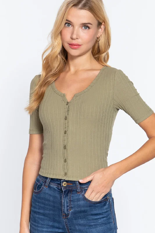 Elbow Slv Rib Knit Cardigan Anti-Pilling Anti-Shrink Durable