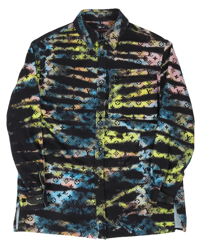 Rainbow Monogram Jacket Denim Fabric Leather Fabric Suede Fabric