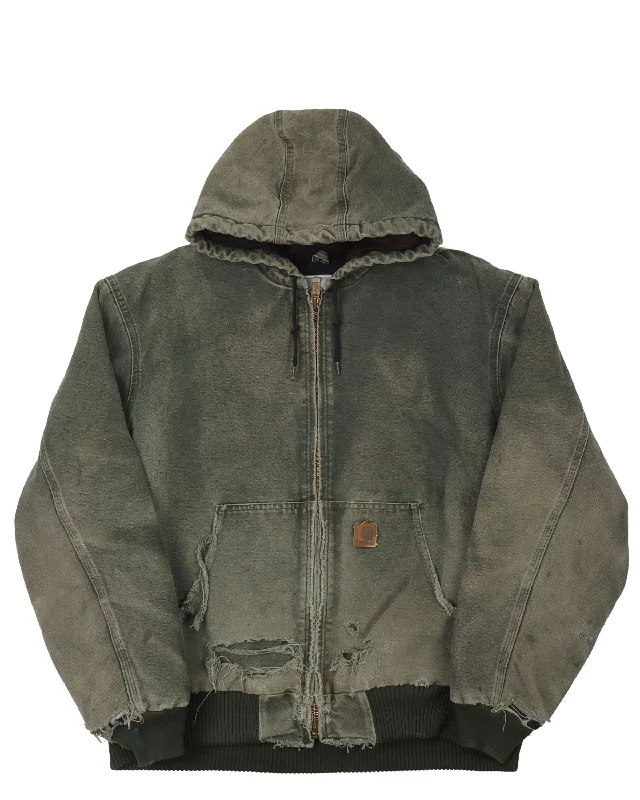 Carhartt Distressed Hooded Jacket Cotton Jacket Linen Jacket Terry Jacket