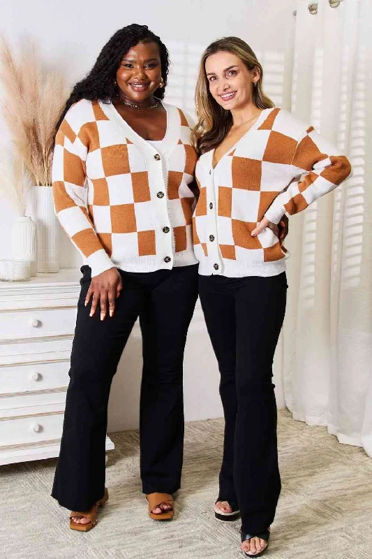 Double Take Button-Up V-Neck Dropped Shoulder Cardigan Boat Neck Shawl Collar Notched Collar