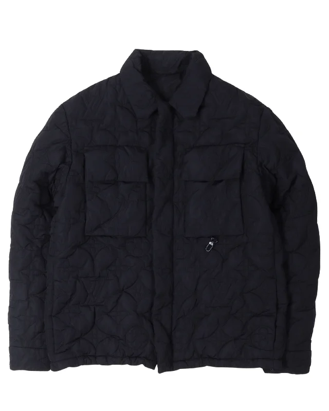 Padded Monogram Jacket Notch Collar Jacket Peter Pan Collar Jacket Cowl Neck Jacket