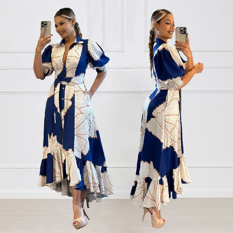 Wjczt cybergoth dress to impress 10356 Irregular High Waist Elegant Shirt Cardigan Printed Dress Dress Denim Fabric Leather Fabric Suede Fabric