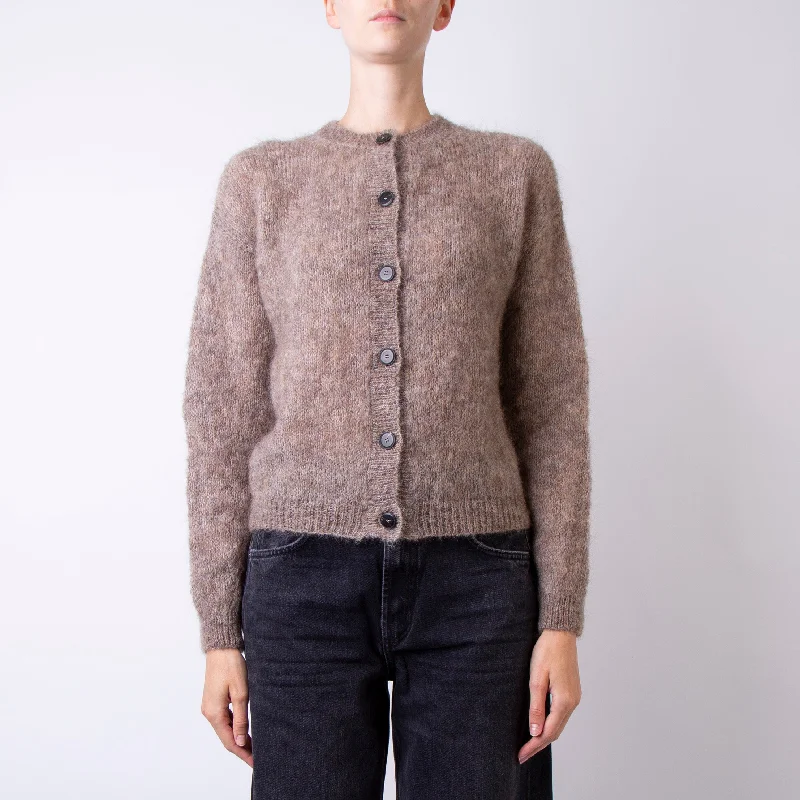 POMANDERE CARDIGAN 8432 74333 200 BEIGE Boxy Cardigan Fitted Cardigan A-Line