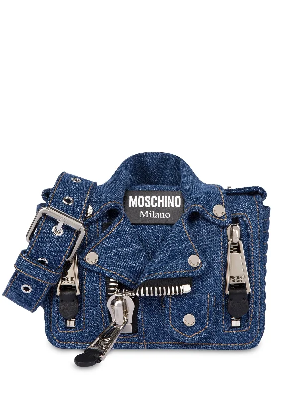 MOSCHINO JACKET-STYLE DENIM SHOULDER BAG Faux Fur Jacket Real Fur Jacket Shearling Jacket