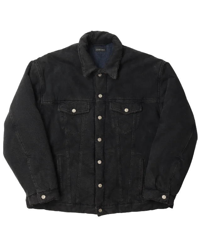 Padded Denim Jacket Print Jacket Jacquard Jacket Embroidered Jacket