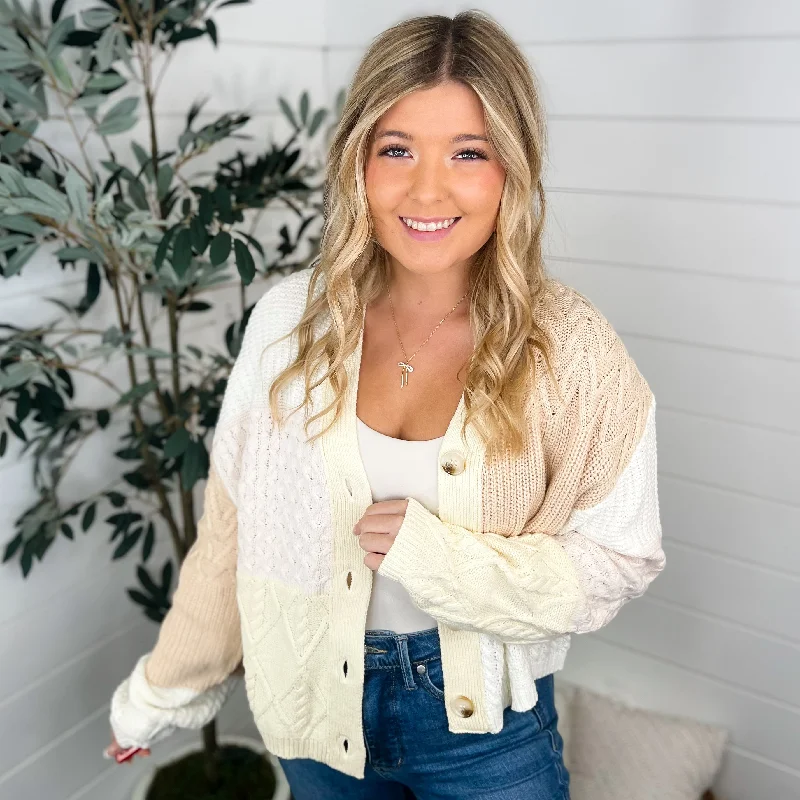 Casual Conversations Knit Long Sleeve Cream Avery Mae Cardigan Long Cardigan Short Cardigan Medium Cardigan