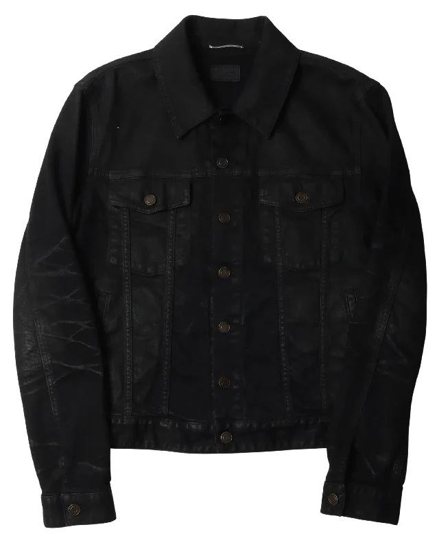 Waxed Denim Jacket Nylon Fabric Polyester Fabric Spandex Fabric