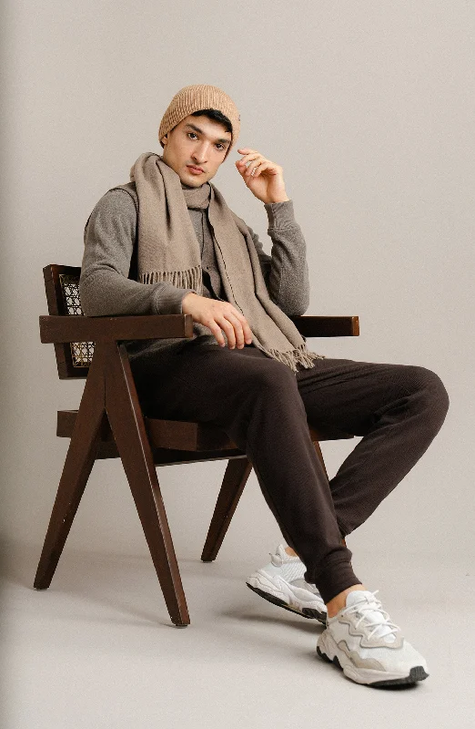 Sleeve-Less Cardigan - Brown Hooded Caped Shawl Collar