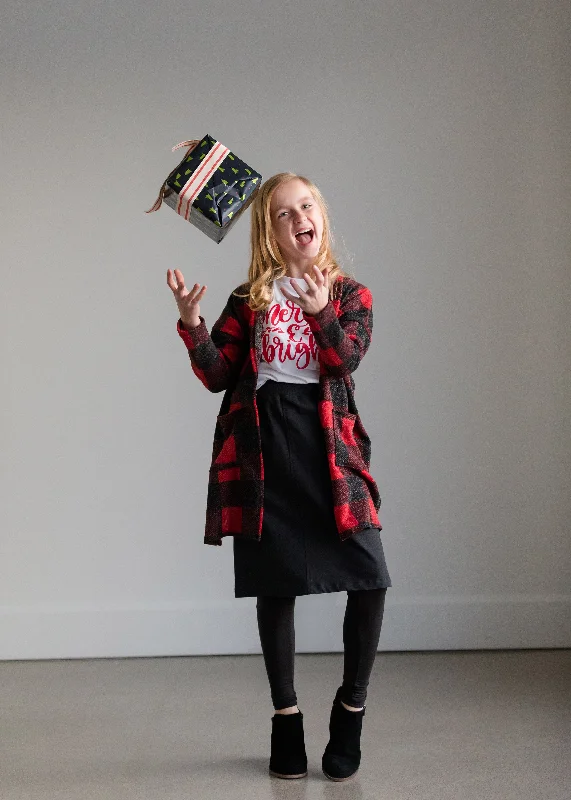 Macaron Plaid Open Front Cardigan - FINAL SALE Plaid Cardigan Polka Dot Checkered