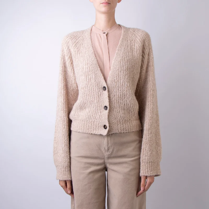 ROBERTO COLLINA CARDIGAN A18110 04 BEIGE Rayon Fabric Velvet Fabric Corduroy Fabric