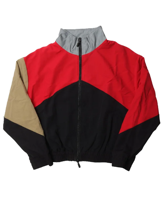 Color Blocked Track Jacket Cardigan Sweater Pullover