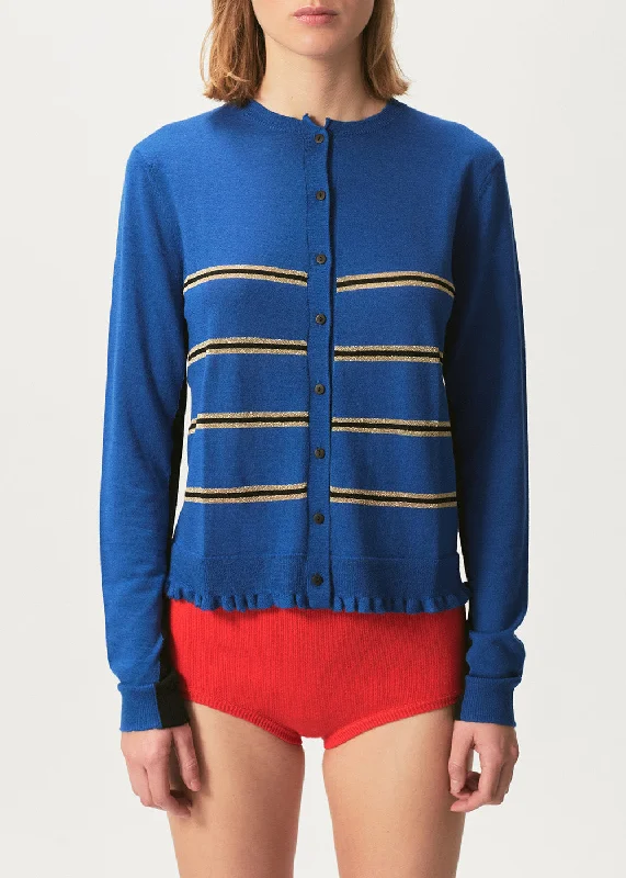 Capucine Cropped Cardigan Mesh Fabric Canvas Fabric Denim Fabric