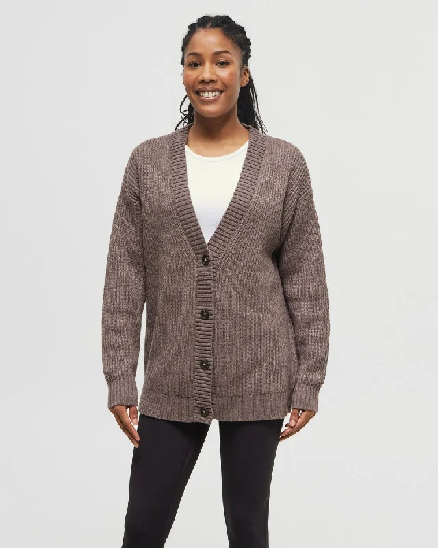 Highline Oversized Button Cardigan Terry Blend Velvet Blend Canvas Blend