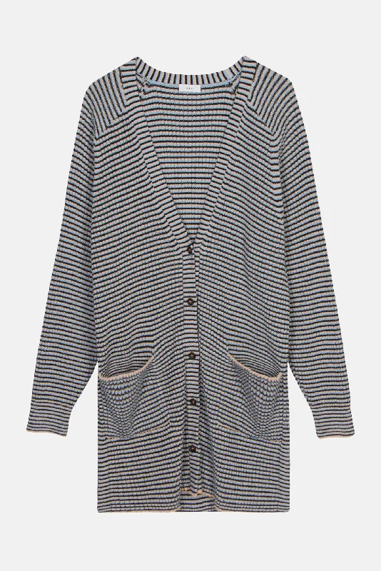Caspian Cardigan Wheat/Black/Rain Fleece Fabric Down Fabric Feather Fabric