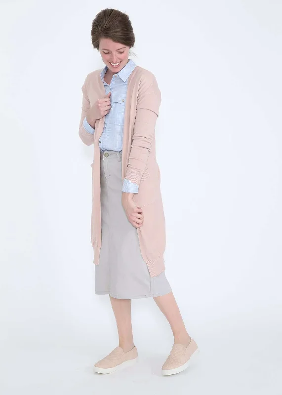 Soft & Classic Long Cardigan Striped Floral Plaid
