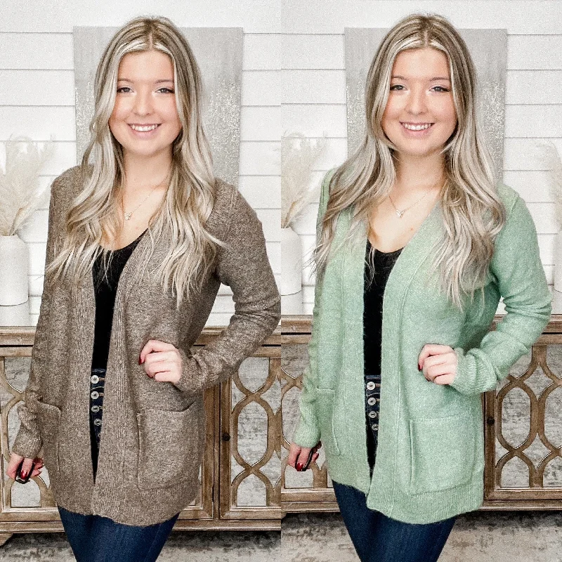 Let's Reschedule Heathered Knit Long Sleeve Cardigan - 2 colors! Oversized Loose Flowy