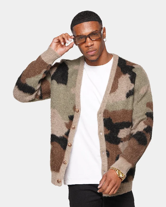 XXIII Camo Mohair Cardigan Camo Tailored Straight A-Line