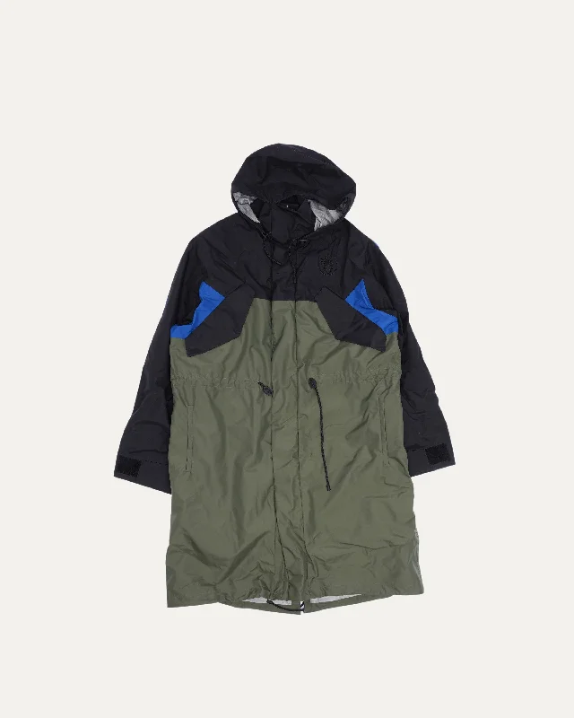 Fleece Lined Parka Jacket Notch Collar Peter Pan Collar Cowl Neck