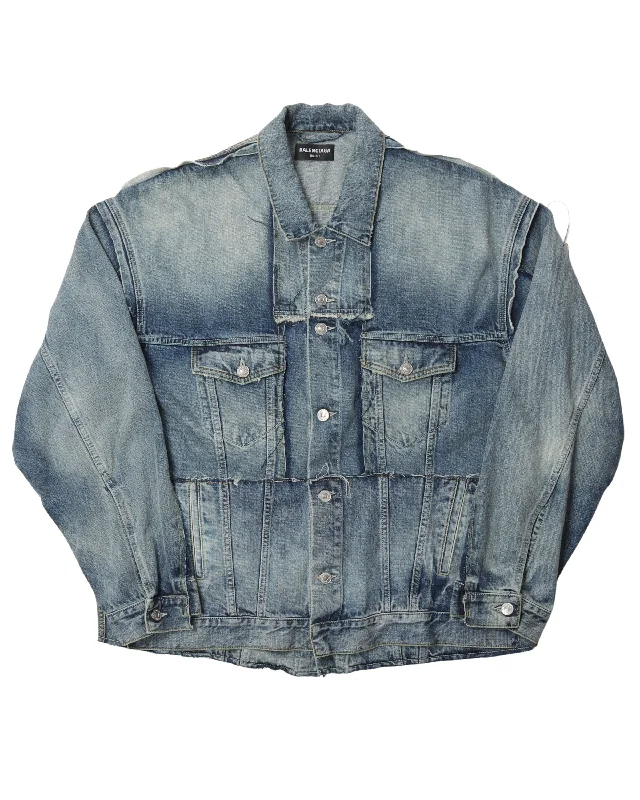 Reconstructed Denim Jacket Herringbone Jacket Houndstooth Jacket Plaid Jacket