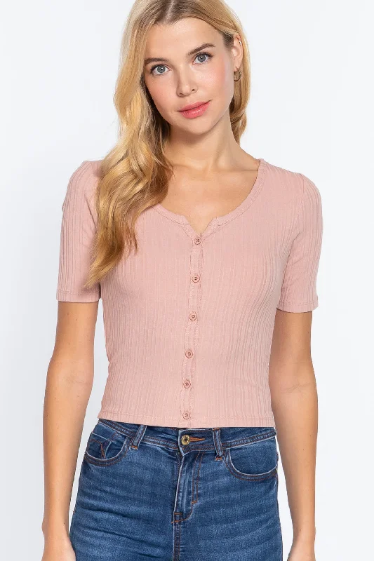 Elbow Slv Rib Knit Cardigan Seamless Knitted Crochet