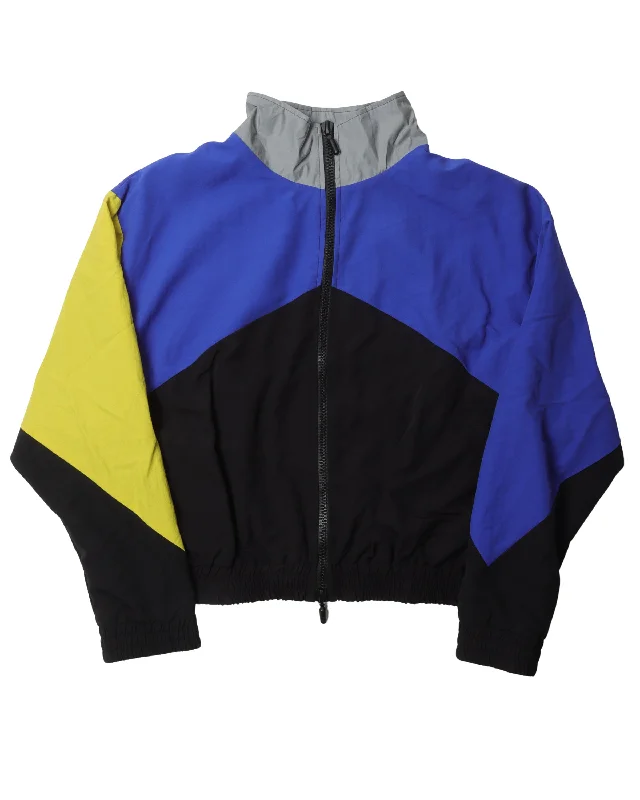 Color Blocked Track Jacket Hoodie Zip-Up Jacket Button-Up Jacket