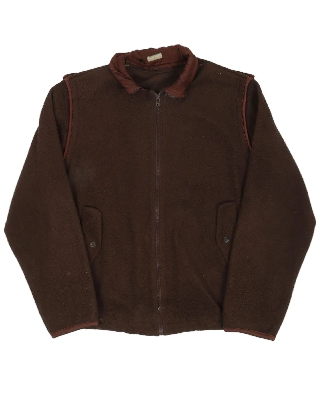 Fleece Jacket Boat Neck Shawl Collar Notched Collar