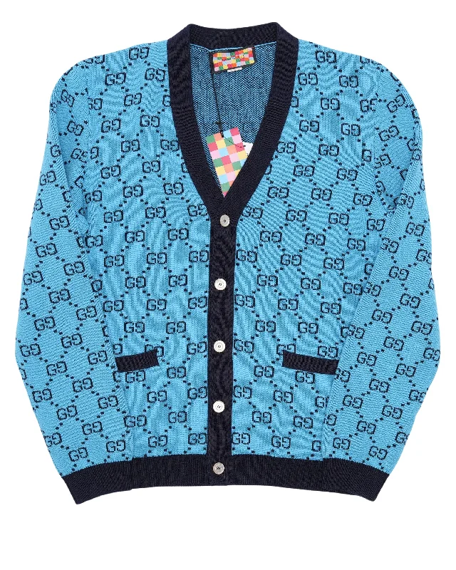 Monogram Cardigan Cashmere Blend Cotton Blend Poly Blend