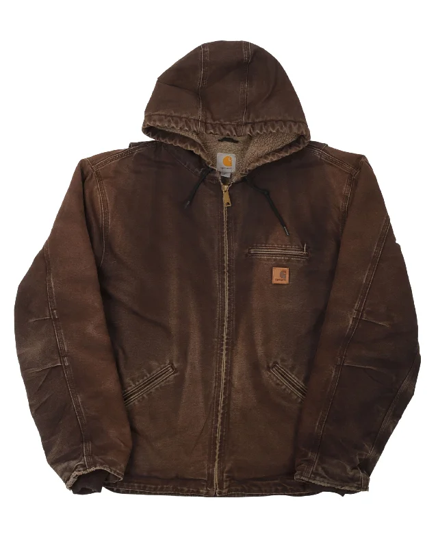 Carhartt Fleece Lined Hooded Work Jacket Print Jacket Jacquard Jacket Patchwork Jacket