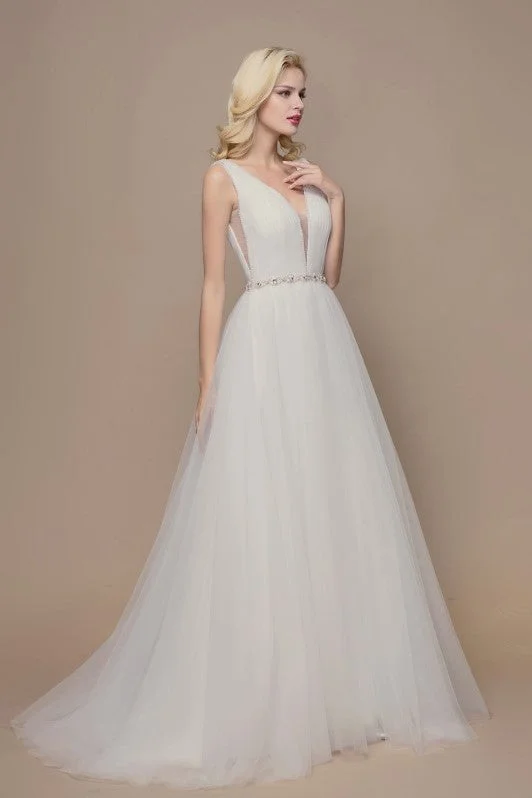 Dreamed Tulle Bridal Dresses with Jewelry Belt