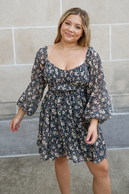 Autumn Enchantment Dress - Hunter Green