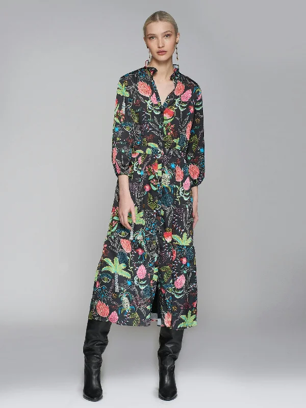 VILAGALLO LUCILE FLORAL DRESS