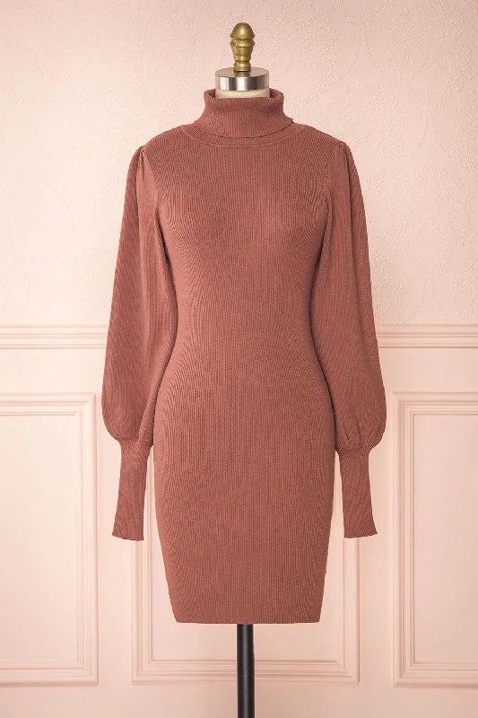 Janick Pink | Turtleneck Fitted Dress