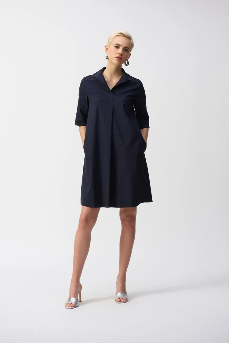 JOSEPH RIBKOFF STRETCH POPLIN TRAPEZE DRESS