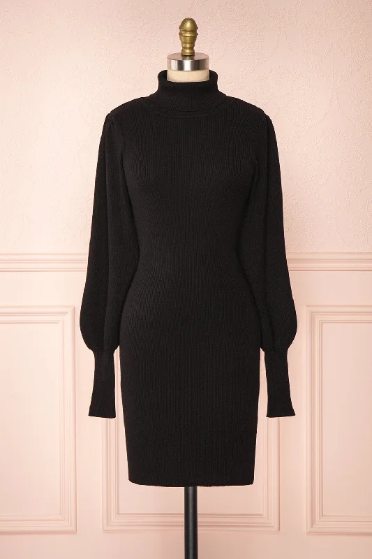 Janick Black | Turtleneck Fitted Dress